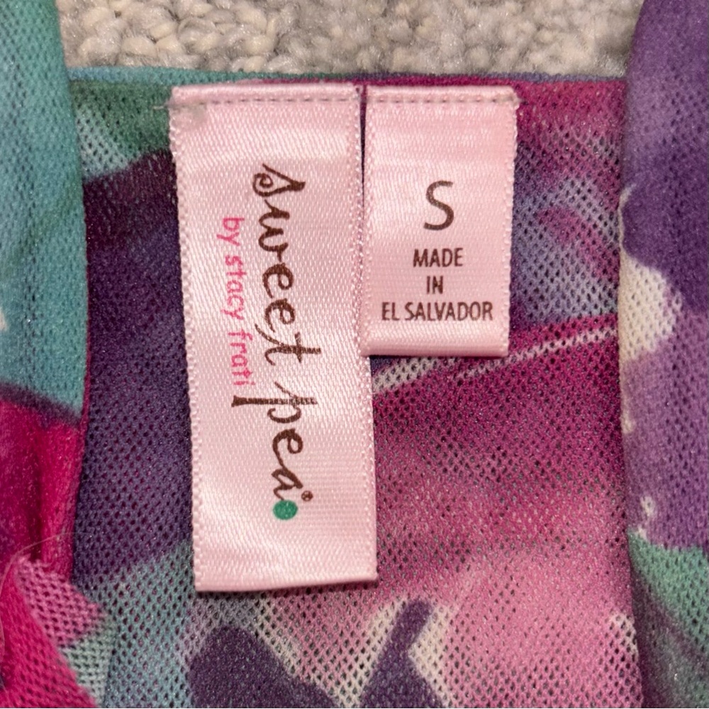 Sweet Pea By Stacy Frati Y2K Micromesh Sleeveless Top Floral Fairy Boho Women S - Picture 4 of 5